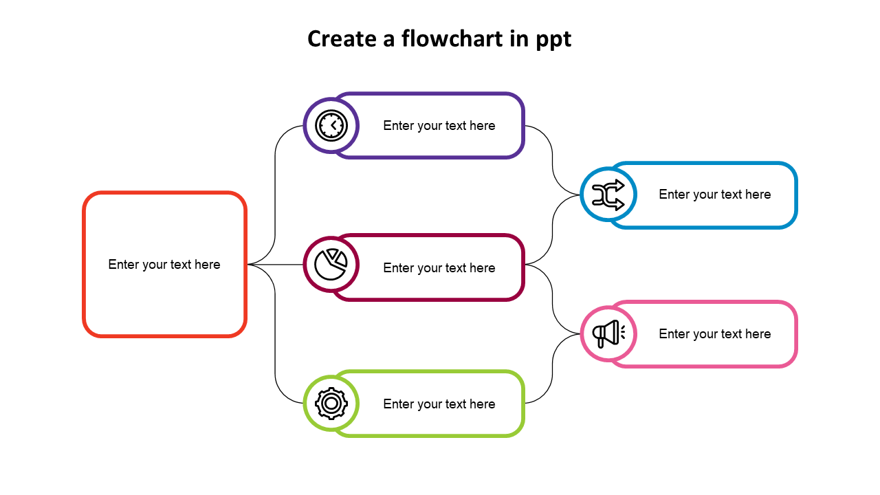 Create A Flowchart In PPT Presentation Template-Multicolor